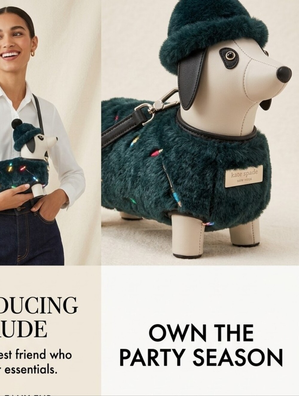 🙀KATE SPADE 😊Claude Dachshund Purse in Peacock Sapphire Multi Shoulder Ba